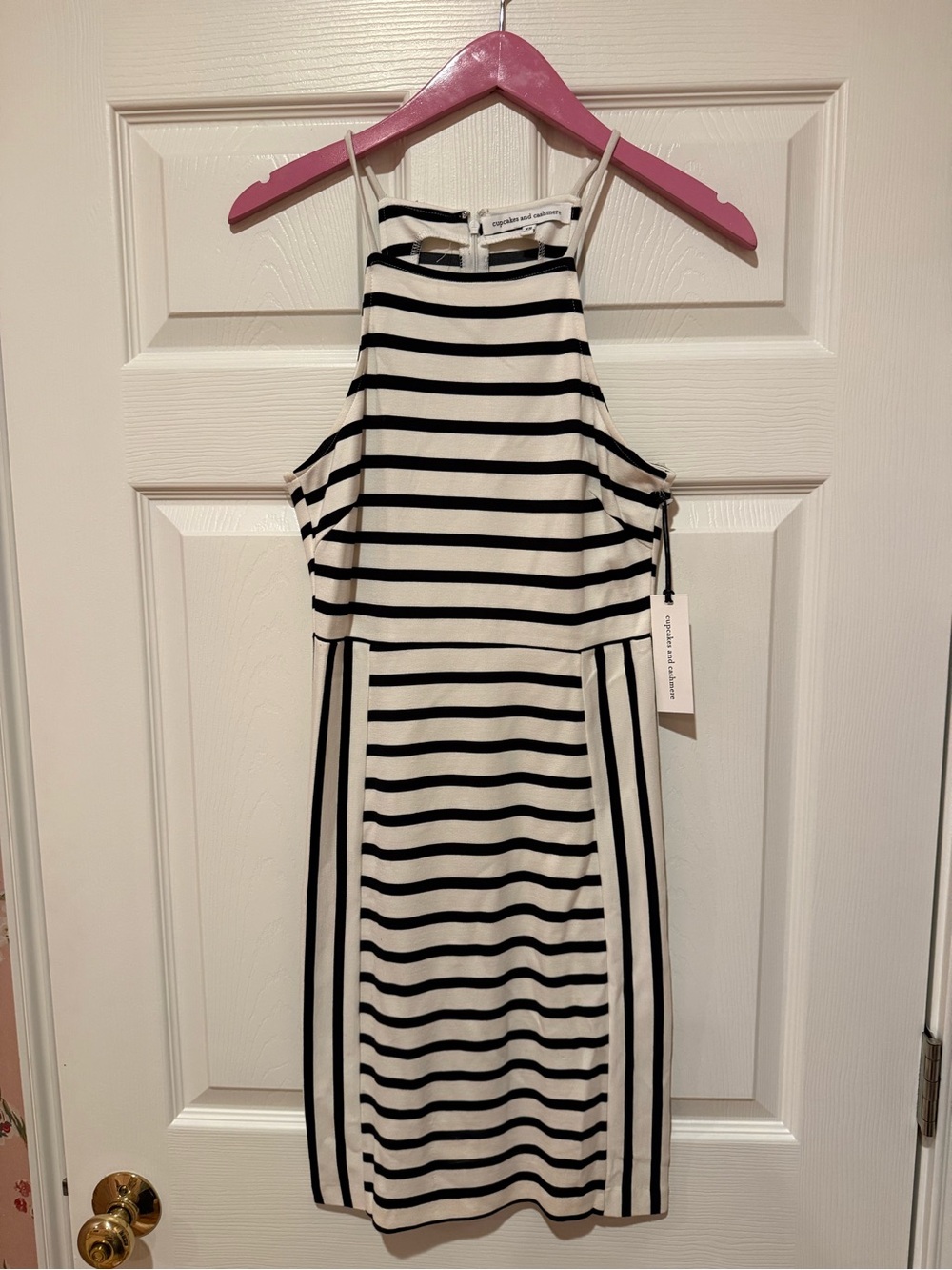 cupcakes & cashmere Black and White Striped Mini Dress